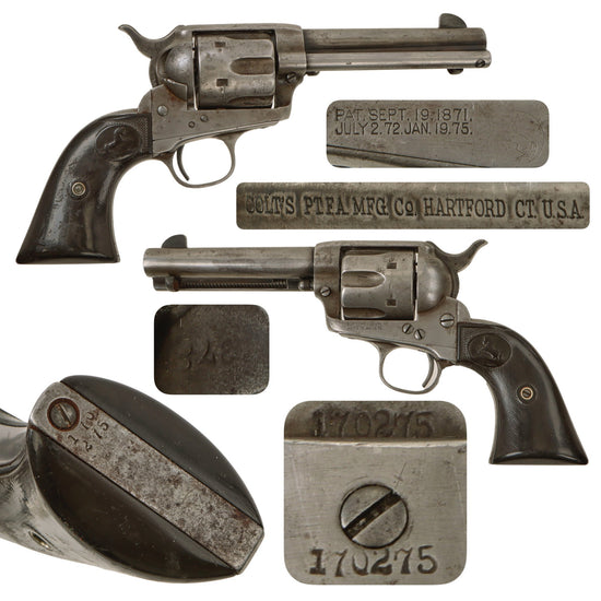 Original U.S. Colt .45cal Single Action Army Revolver Made in 1897 with 4 3/4" Barrel and Excellent Bore - Serial 170275 Original Items
