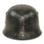 Original German Pre-WWII M34 Square Dip First Pattern Fire Protection Police Helmet with Double Decals - Removed Comb Original Items