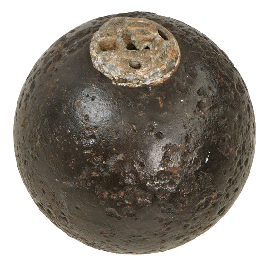 Original U.S. Civil War Federal INERT 12 Pdr Cannonball For Use With a Bormann Timed Fuse - Ground Dug Original Items