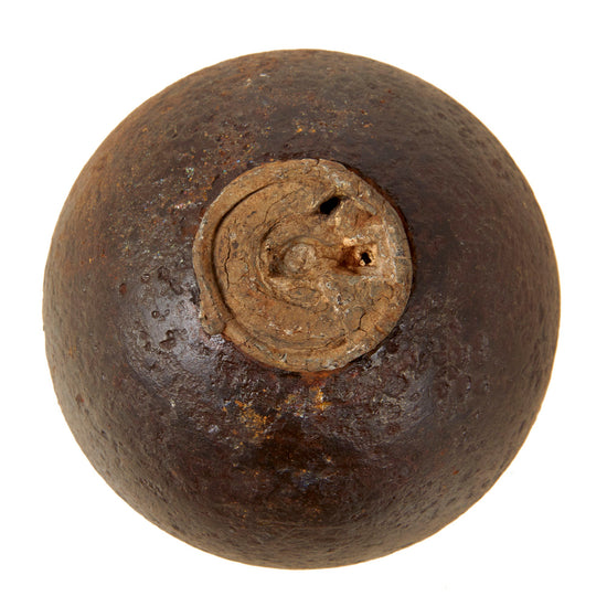 Original U.S. Civil War Federal INERT 12 Pdr Cannonball For Use With a Bormann Timed Fuse - Ground Dug Original Items