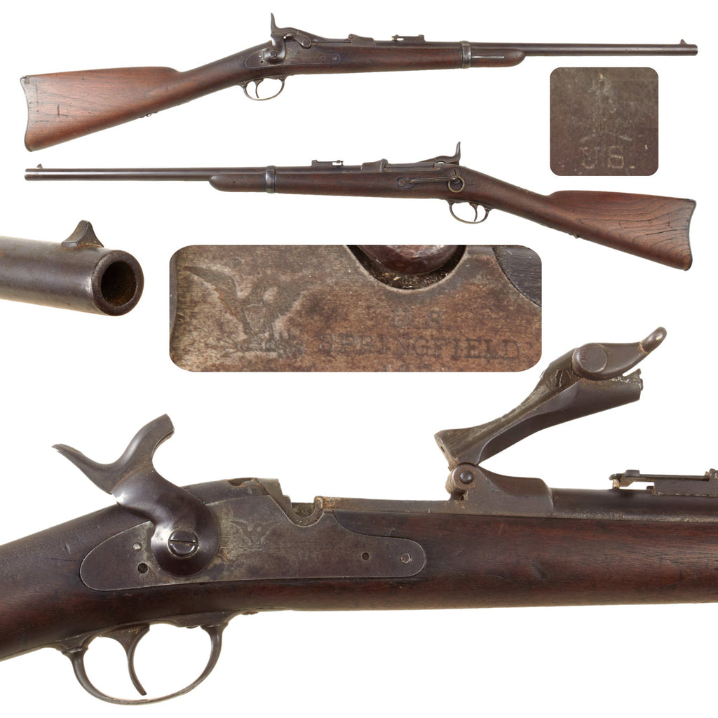 Original U.S. Early Springfield Trapdoor Model 1873 Saddle Ring Carbine - Rebarreled and Smoothbored to 32 Gauge - Circa 1875 Original Items