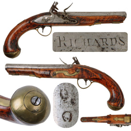 Original British 19th Century Flintlock Holster Pistol by Richards of London - Circa 1810