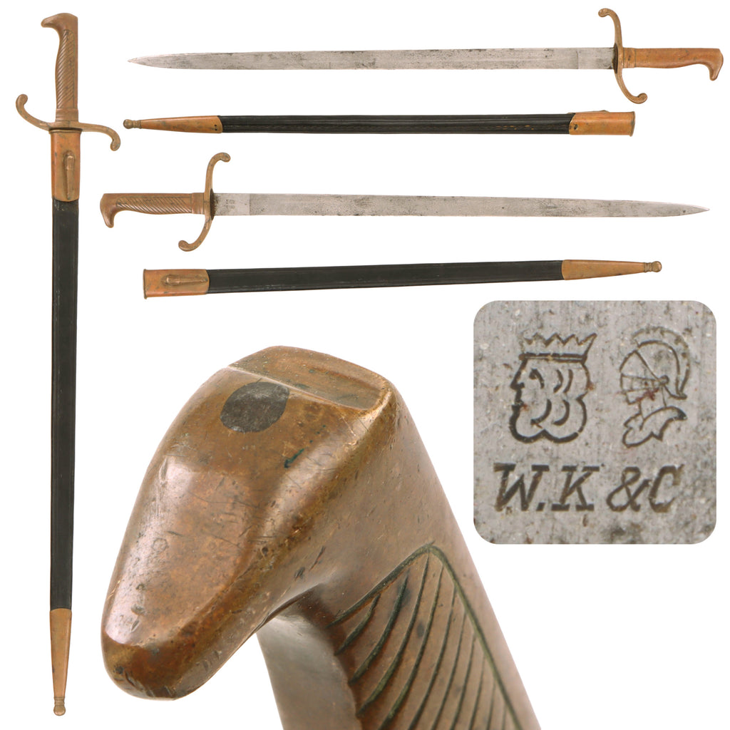 Original Imperial German WWI M-1871 Mauser "Walking Out" Parade Dress Bayonet with Scabbard by Weyersberg Kirschbaum & Cie Original Items