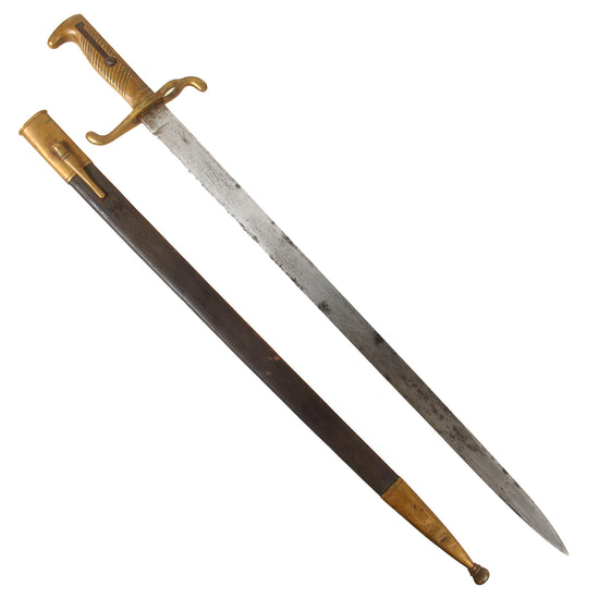 Original Imperial German WWI M-1871 Mauser "Walking Out" Parade Dress Bayonet with Etched Blade & Scabbard by Weyersberg Kirschbaum & Cie