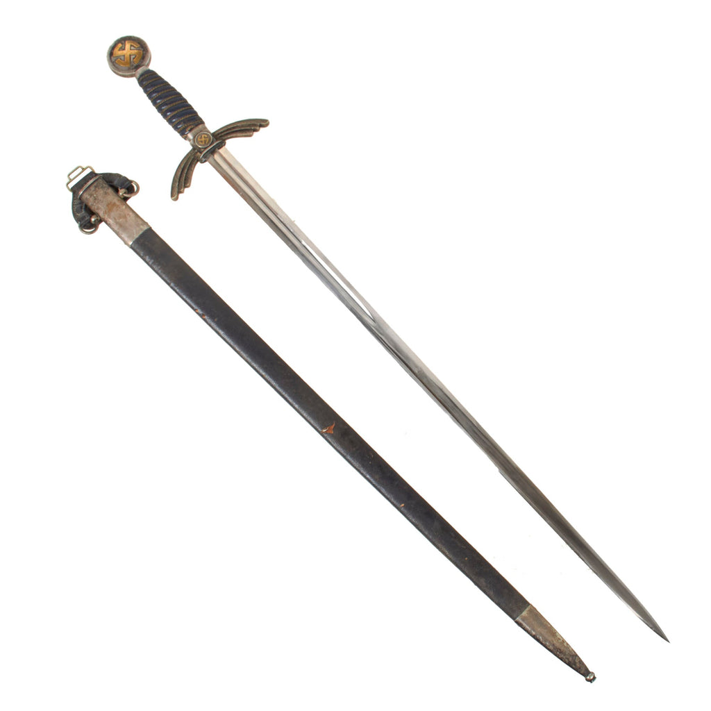 Original German WWII Early Luftwaffe Officer Sword by E. & F. Hörster with Waffen Marked Nickel Plated Blade and Scabbard Original Items