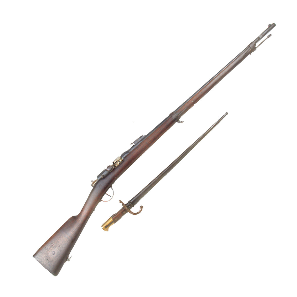 Original French Modèle 1866-74 Gras Converted Rifle by Châtellerault Serial B 87920 with M1874 Bayonet and Scabbard - Dated 1871 Original Items