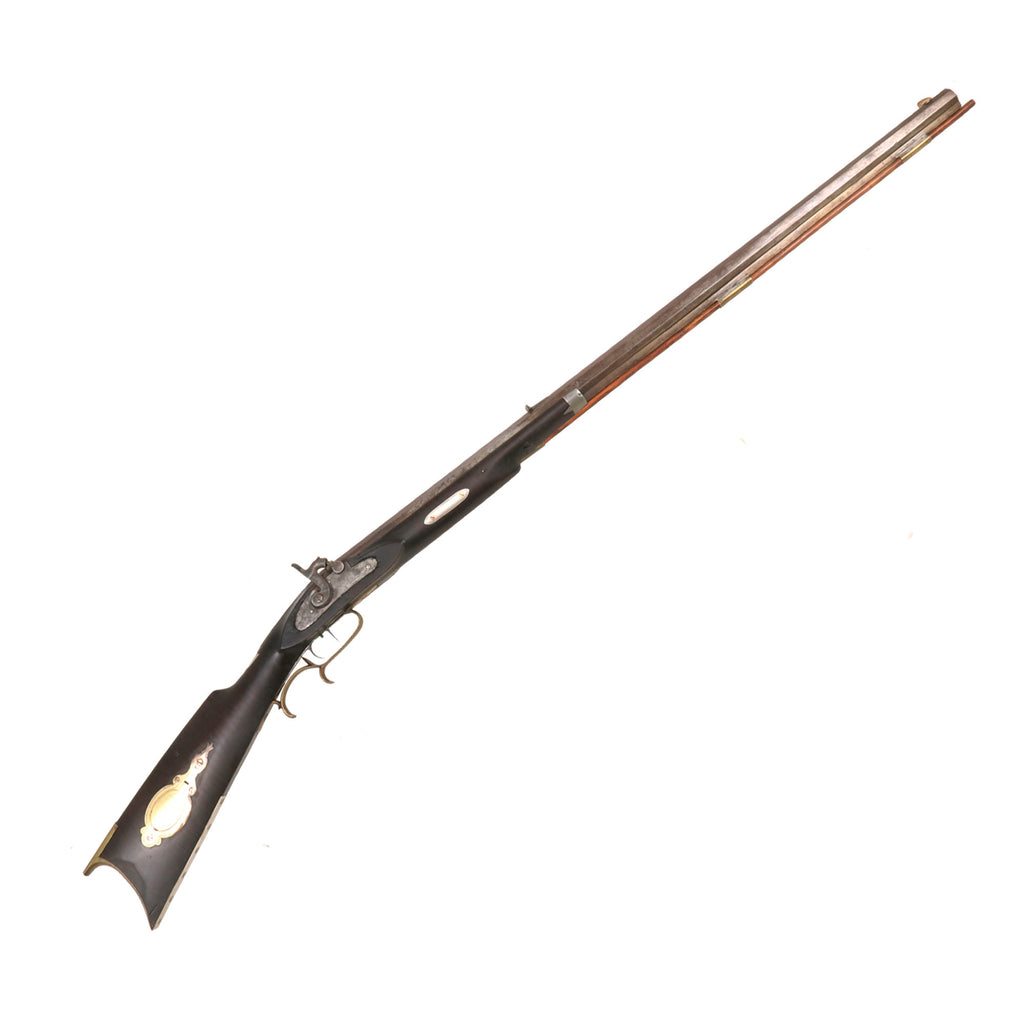 Original U.S. Pennsylvania Percussion Hunting Rifle with Tiger Flame Maple Half Stock and Set Trigger - circa 1850 Original Items