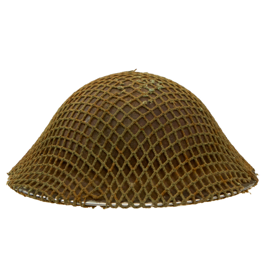 Original British/Commonwealth WWII Named Brodie MkII Steel Helmet with Helmet Net & Chinstrap by Fisher & Ludlow - Dated 1939 Original Items