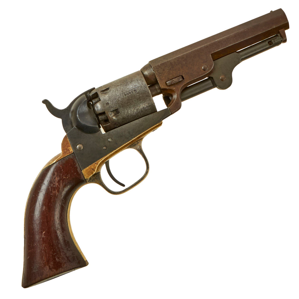 Original U.S. British Proofed Colt M1849 Pocket Percussion 4" Barrel Revolver with Partial Cylinder Scene made in 1863 - Matching Serial 223444 Original Items