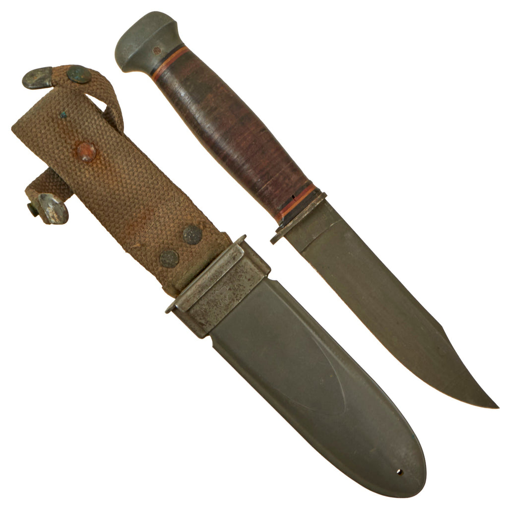 Original Unissued U.S. WWII Navy USN Mark 1 PAL RH-35 Fighting Knife with USN MK1 Scabbard by B.M. Co Original Items
