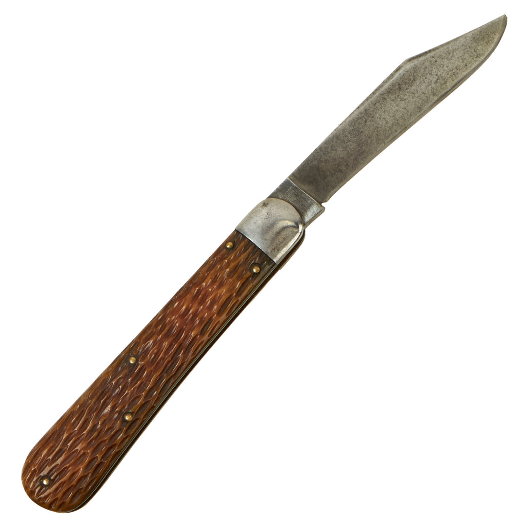 Original U.S. WWII Airborne Schrade Large M2 No.1 Knife with "Jigged Bone" Handle Original Items