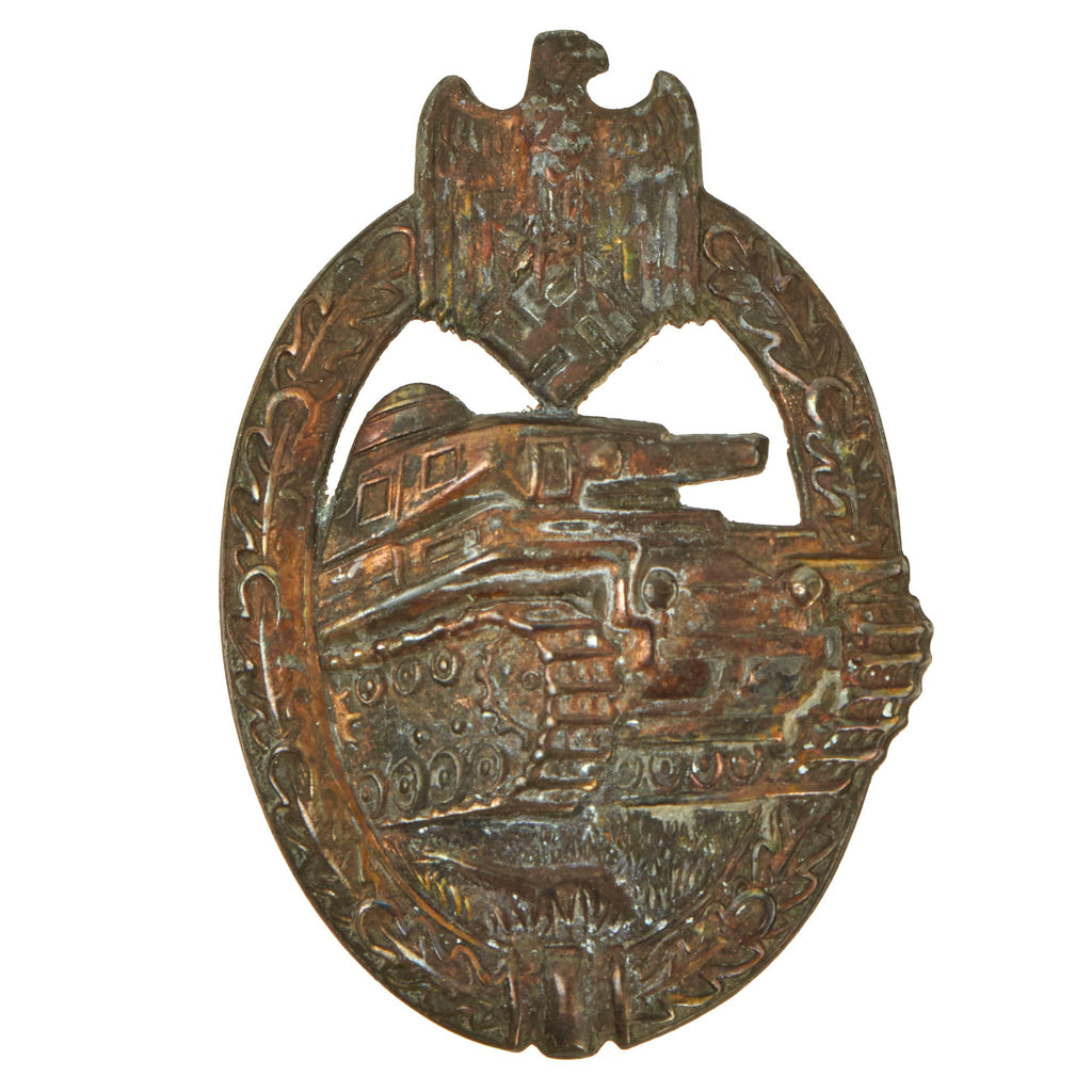 Original German WWII Bronze Grade Panzer Assault Tank Badge by Rudolf Karneth of Gablonz Original Items