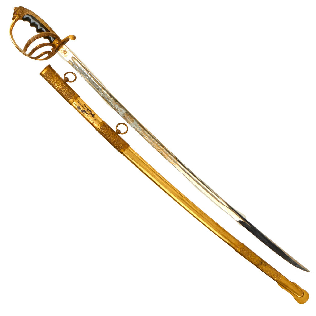 Original U.S. WWII Extravagant 1902 Eagle’s Head Officer’s Sword with Ruby Eyes Presented to Colonel Walter S. Wood, 2x Legion of Merit Recipient - Commanded Liaison Team in Salween Campaign Original Items