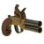 Original British Brass Framed Over and Under Flintlock Double Barrel Tap Action Pistol by Wikinson - circa 1815 Original Items