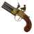 Original British Brass Framed Over and Under Flintlock Double Barrel Tap Action Pistol by Wikinson - circa 1815 Original Items