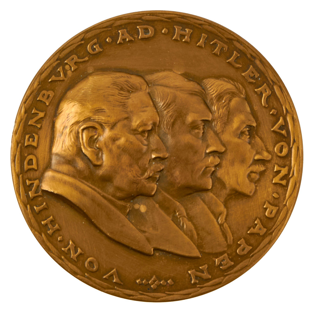 Original German Pre-WWII NSDAP 30 January 1933 Adolf H Named Chancellor Propaganda Table Medal by Karl Goetz Original Items