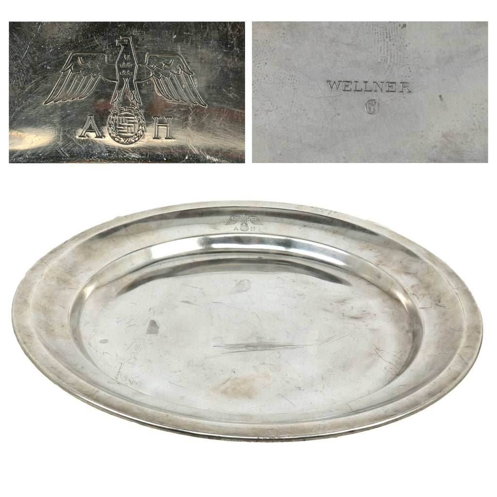 Original Rare German WWII AH Formal Pattern Large Silver Serving Tray by Wellner Original Items