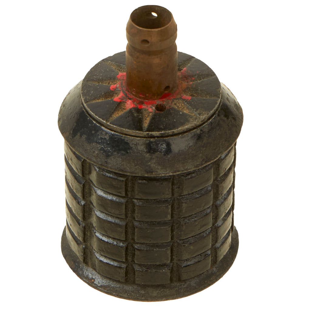 Original Japanese WWII Type 97 Inert Fragmentation Hand Grenade with Fuse Dated 1939 Original Items