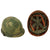 Original U.S. Vietnam War M1 Helmet with Mitchell Pattern Camouflage Cover and 1st Lieutenant’s P64 Liner