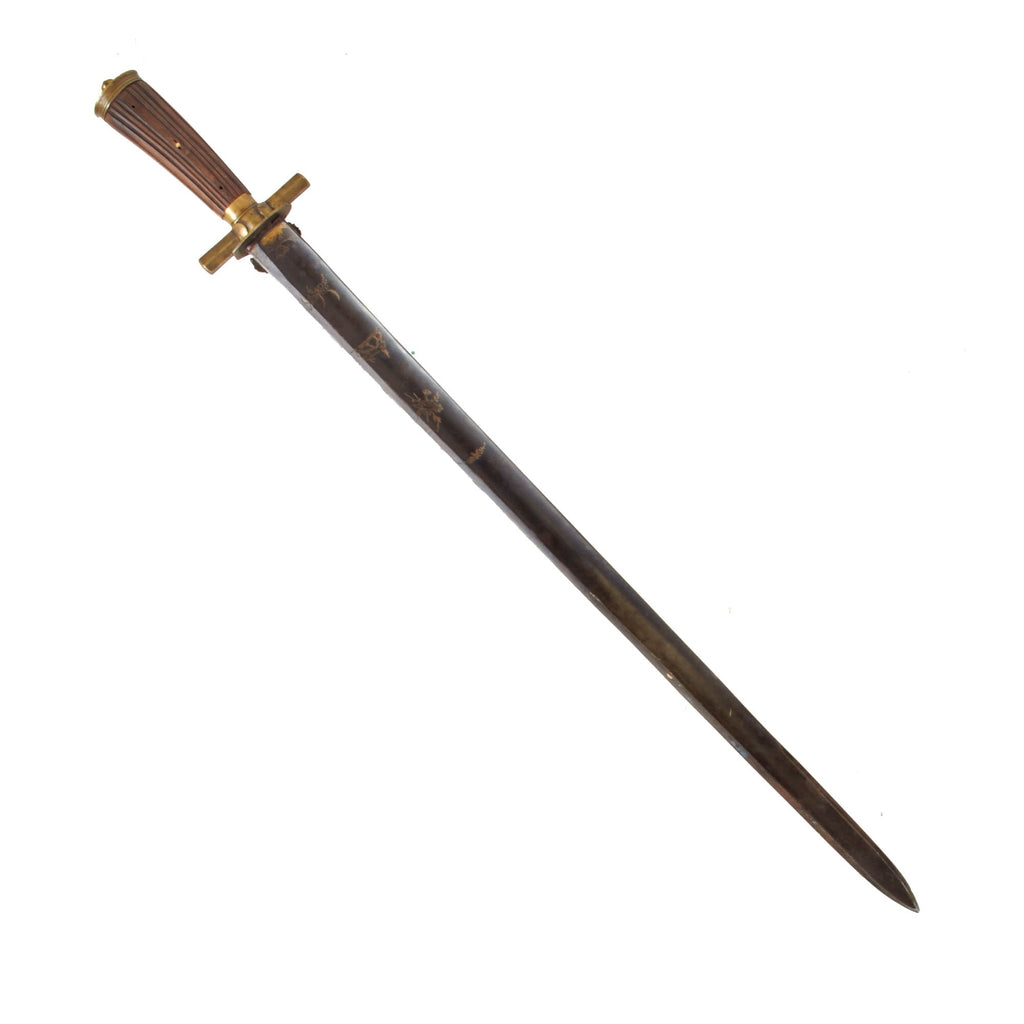 Original German WWI Era Hirschfänger Style Long Dress Cutlass with Etched Blade Original Items