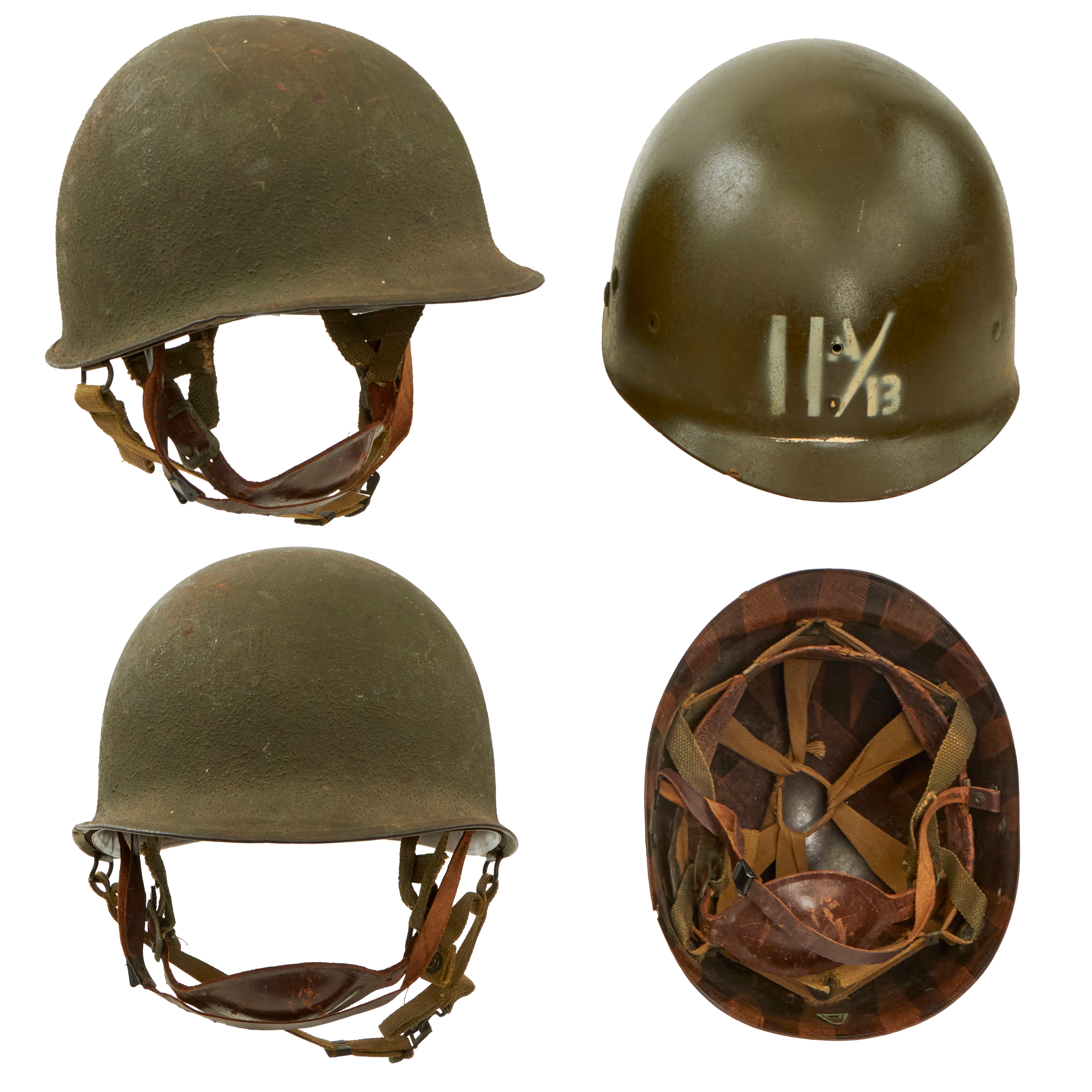 airborne motorcycle helmet markings Original U.S. WWII 11th Airborne Division M1-C Paratrooper Front Seam – International Military Antiques