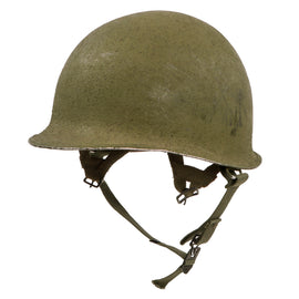 Original U.S. WWII Korean War M1-C Paratrooper Helmet with Vietnam War Paratrooper Liner