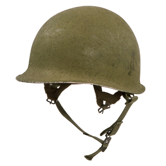 Original U.S. WWII Korean War M1-C Paratrooper Helmet with Vietnam War Paratrooper Liner