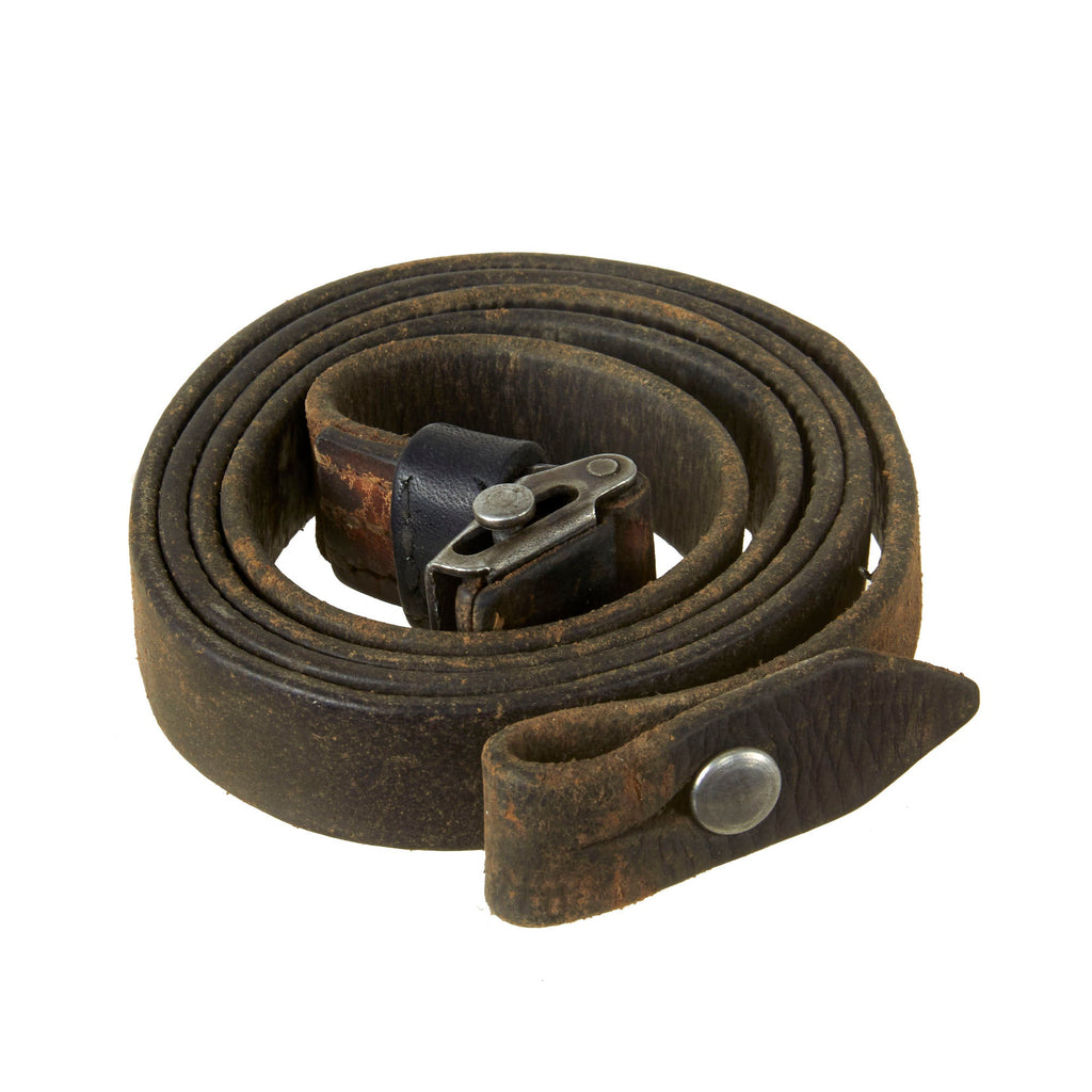 Original German WWII Maschinenpistole 40 / MP40 Leather Sling with Keeper and Stud Original Items