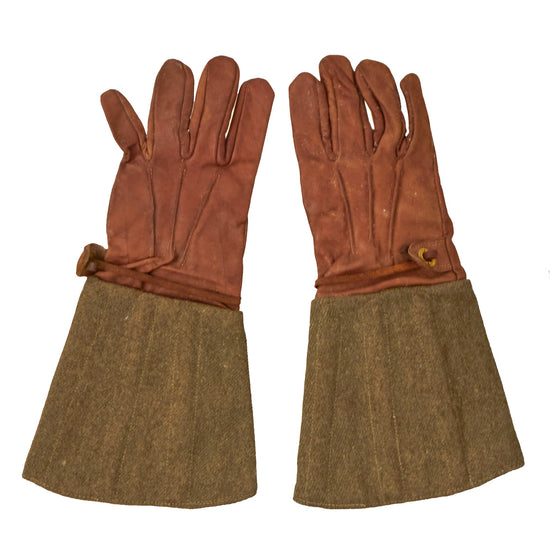 Original Japanese WWII Pilot’s Gloves with Clear Markings - Dated 1943 Original Items