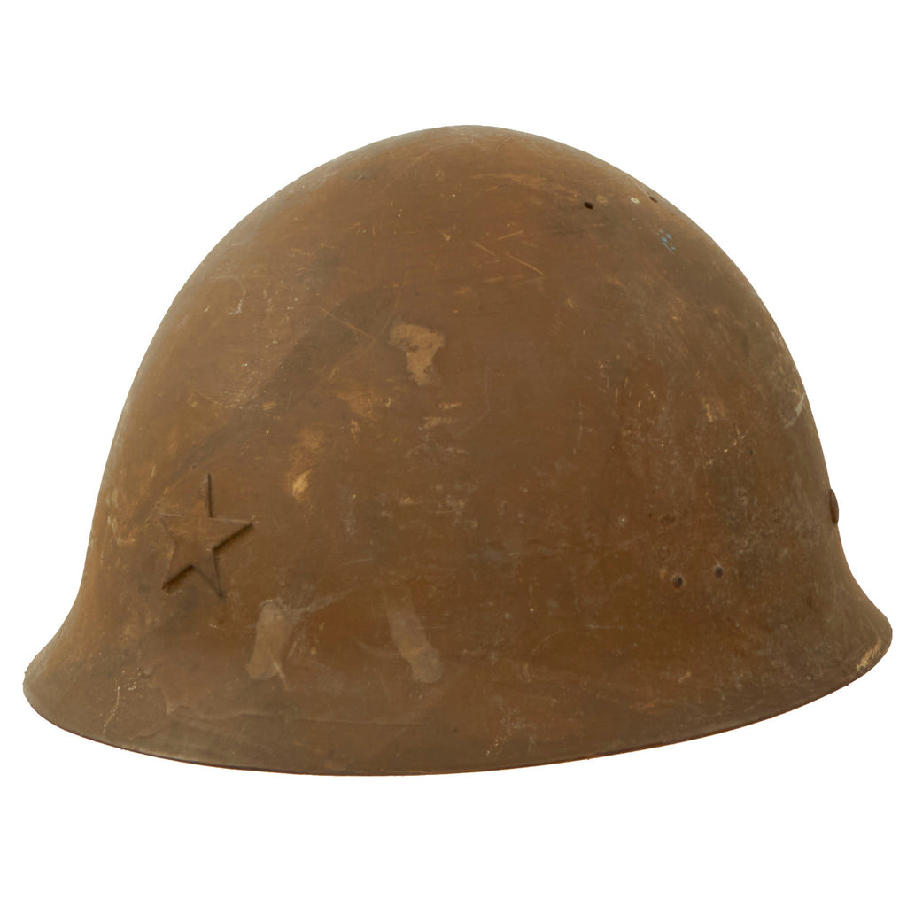 Original Japanese WWII Type 90 Army Helmet with Complete Liner and Chinstrap - Tetsubo Original Items