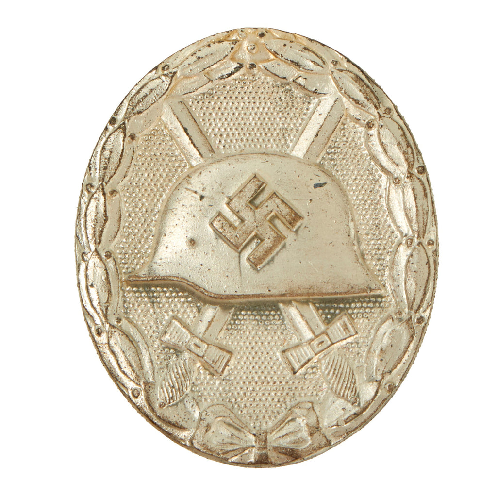 Original German WWII Second Class Silver Wound Badge in Excellent Condition - Unmarked Solid Back Original Items
