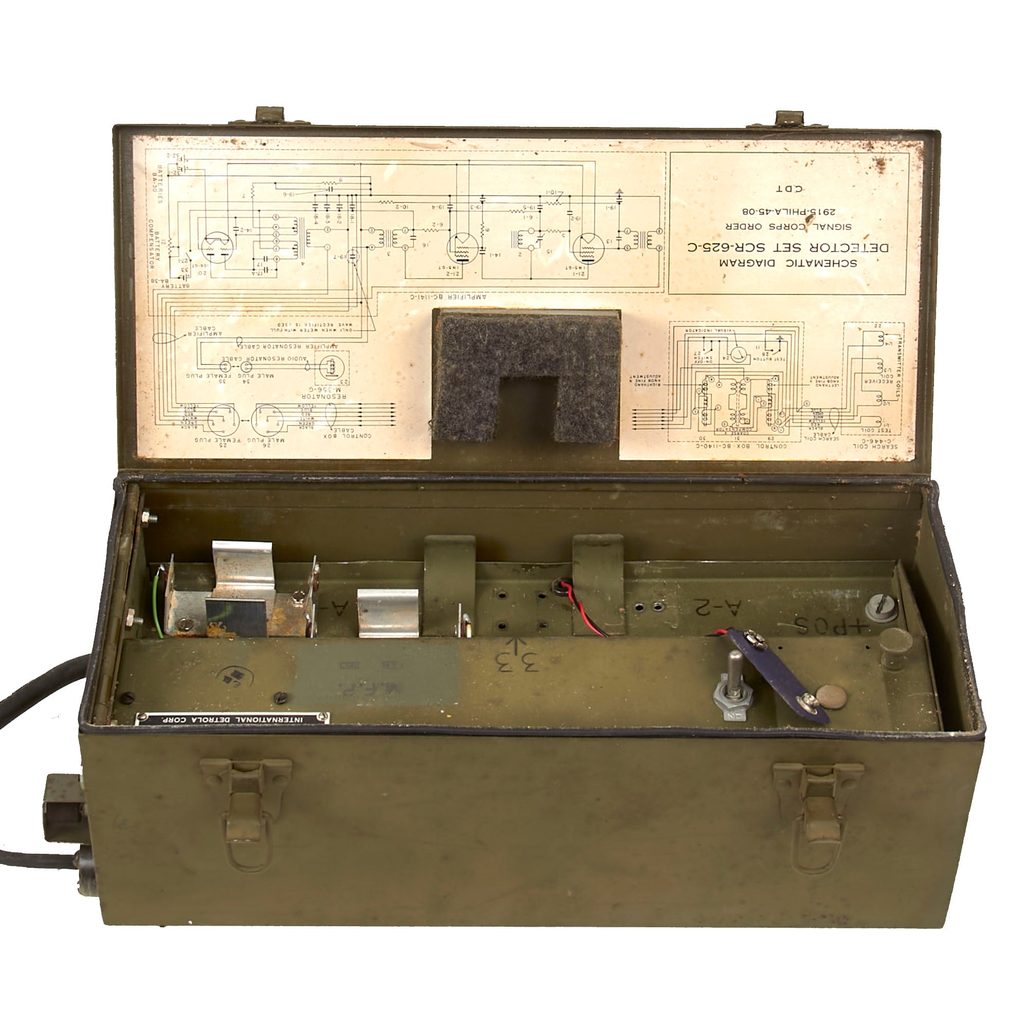 Original U.S. WWII 1945 Dated SCR 625-H Mine Detector - Converted