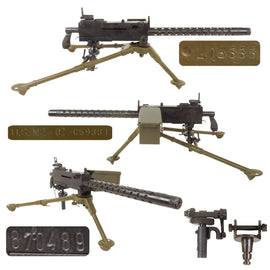 Original U.S. WWII Type Browning .30 Caliber M1919A4 Display Machine Gun with USGI Tripod, Pintle, T&E, Ammo Can, and Dummy Ammo Belt