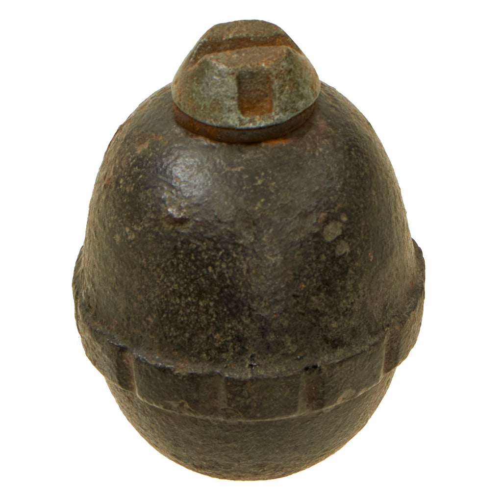 Original German WWI Model 1917 n/A Inert Egg Hand Fragmentation Grenade With Transit Plug - Eierhandgranate Original Items