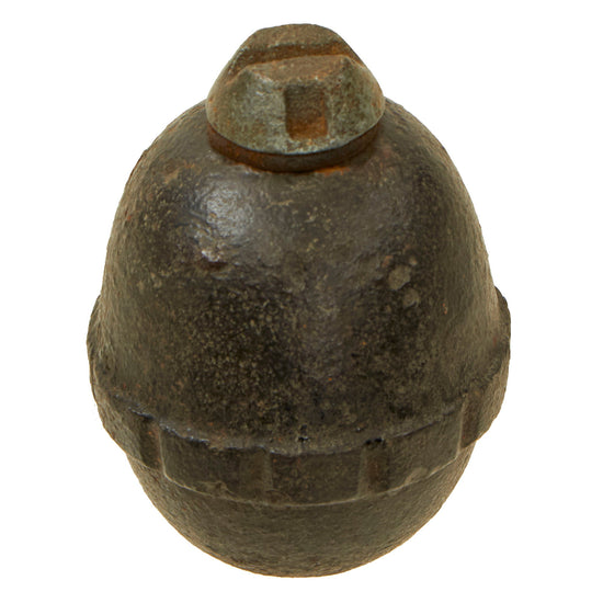 Original German WWI Model 1917 n/A Inert Egg Hand Fragmentation Grenade With Transit Plug - Eierhandgranate Original Items
