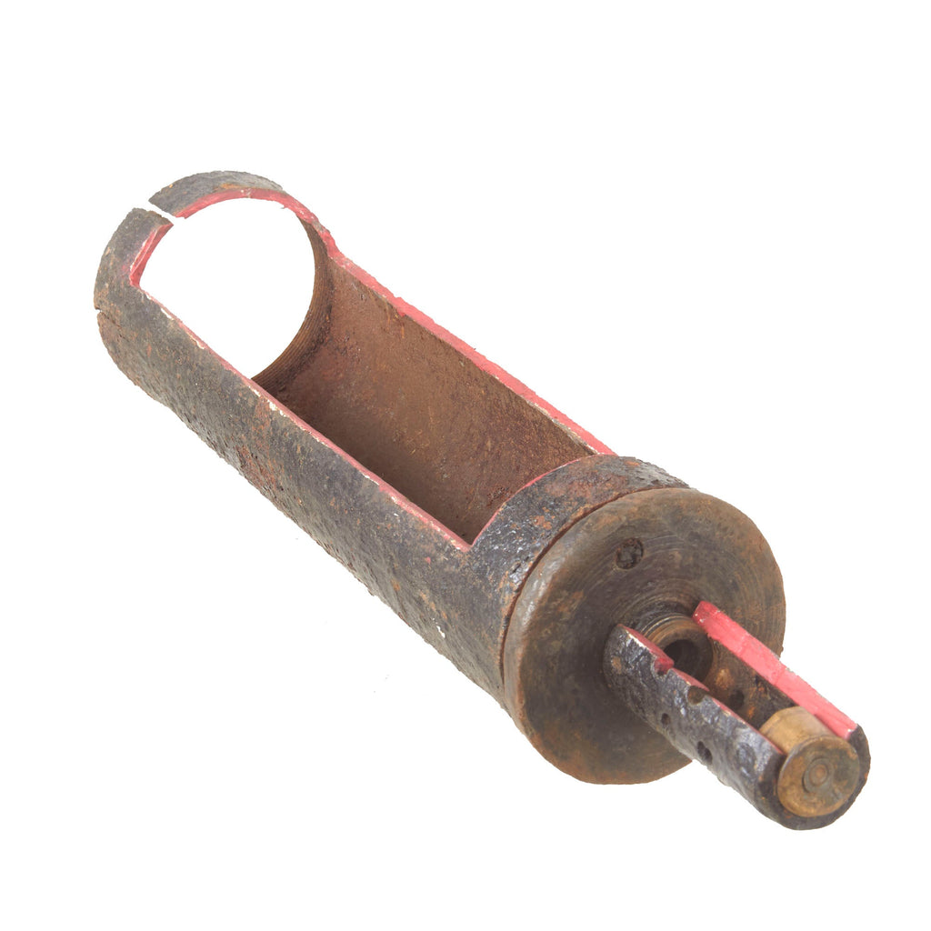 Original British WWI Inert 3 Inch Stokes Mortar Cutaway Round in "Relic" Condition Original Items