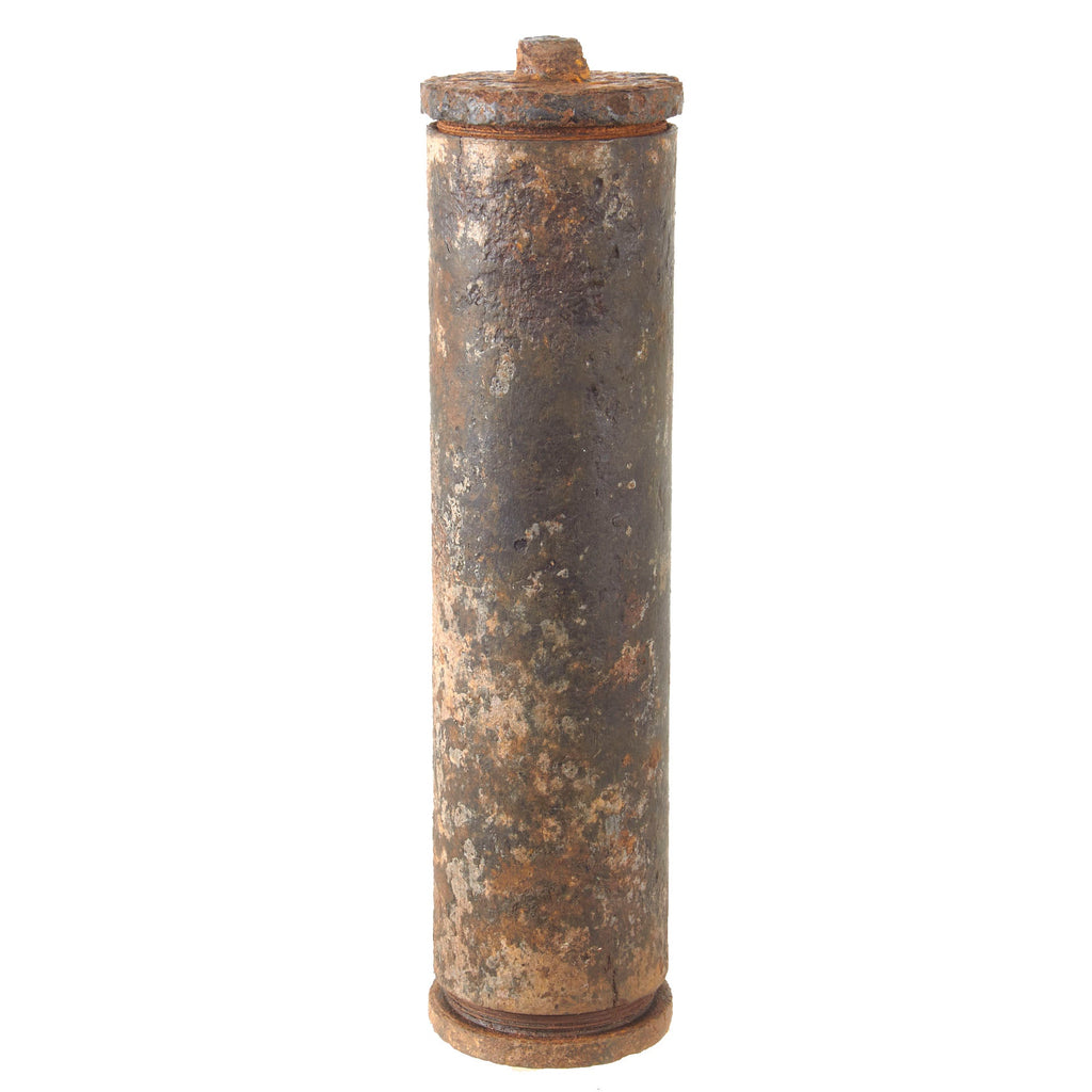 Original British WWI Inert 3 Inch Stokes Mortar Round in "Relic" Condition - Missing End Pieces Original Items