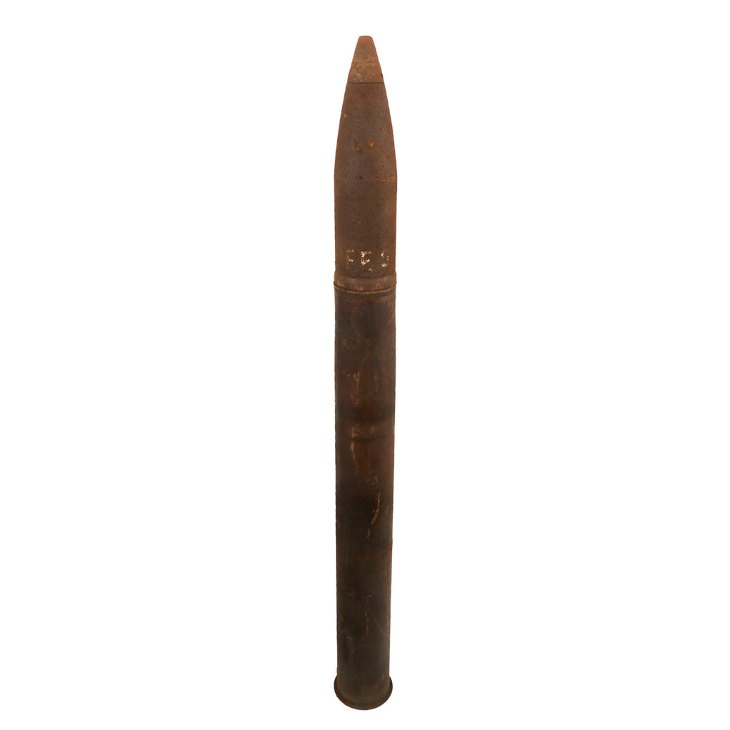 Original German WWII Inert 7.5cm Round & Casing in Original Transport ...