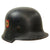 Original German WWII M34 Civic Square Dip NSDAP Double Decal Police Steel Helmet with Liner & 4 Point Chinstrap - Ordnungspolizei Original Items
