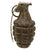 Original U.S. WWII Inert Service-Worn MkII Pineapple Grenade with Yellow Ring & M10A2 Fuze in Husk Original Items