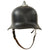 Original German WWII M34 Civic Square Dip Aluminum Fire Police Helmet by BXF with Double Decals and Comb - Feuerwehr Helmet Original Items