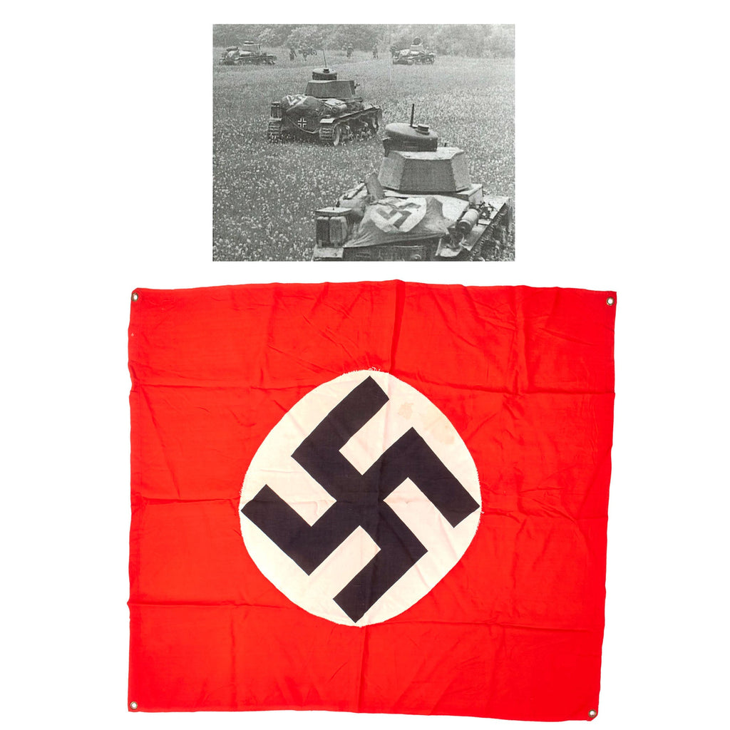 Original German WWII Panzer Tank and Vehicle Identification Flag - 30" x 35" Original Items