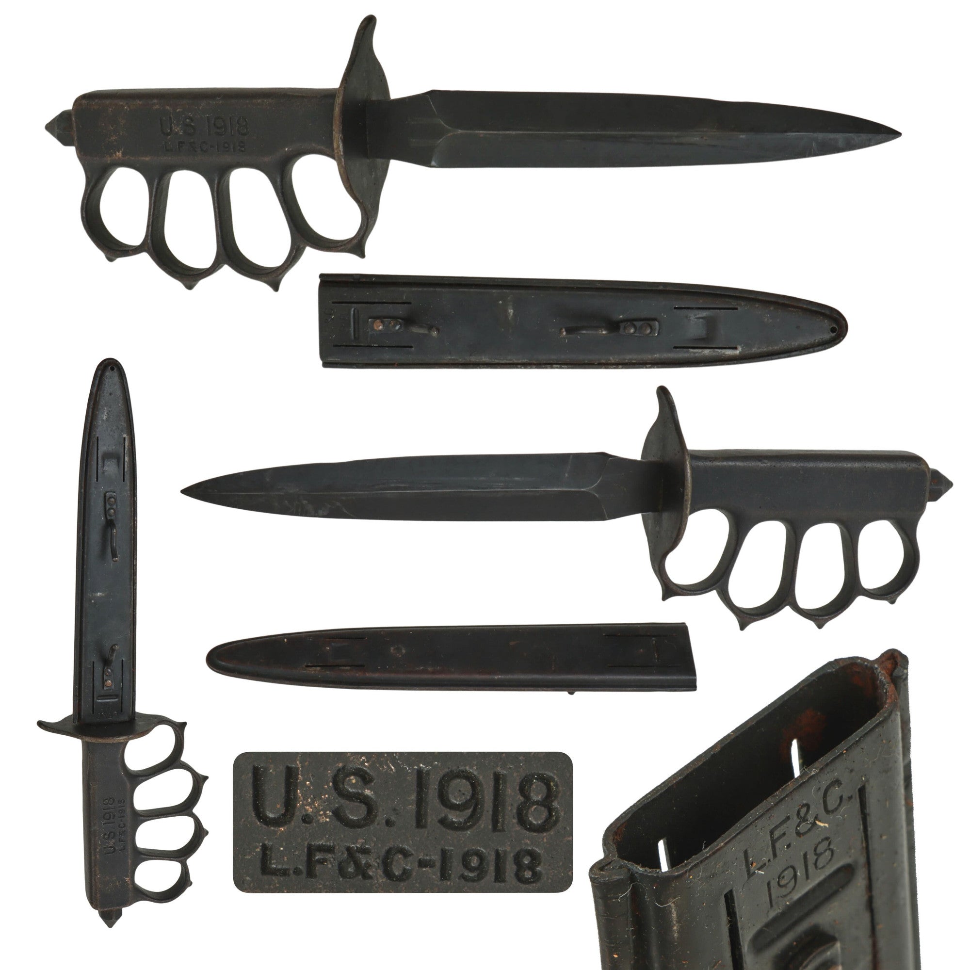 Original U.S. WWI Model 1918 Mark I Trench Knife by L. F. & C