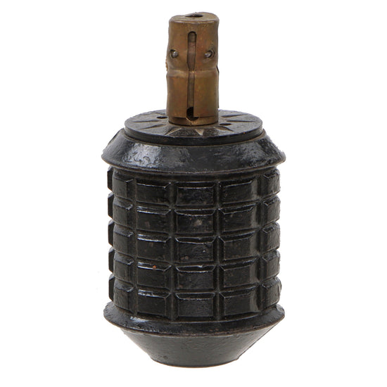 Original Japanese WWII Type 97 Inert Fragmentation Hand Grenade with Fuse & Detonator Tube - Dated 1939 Original Items
