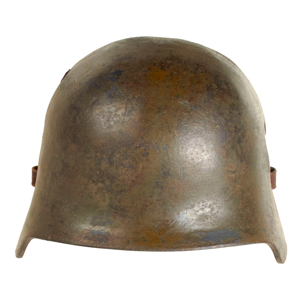 Original Imperial German WWI Extremely Scarce Stirnpanzer M16 Stahlhelm Helmet Armor Brow Plate by Rhein Metall Viersen with Old Replacement Straps Original Items