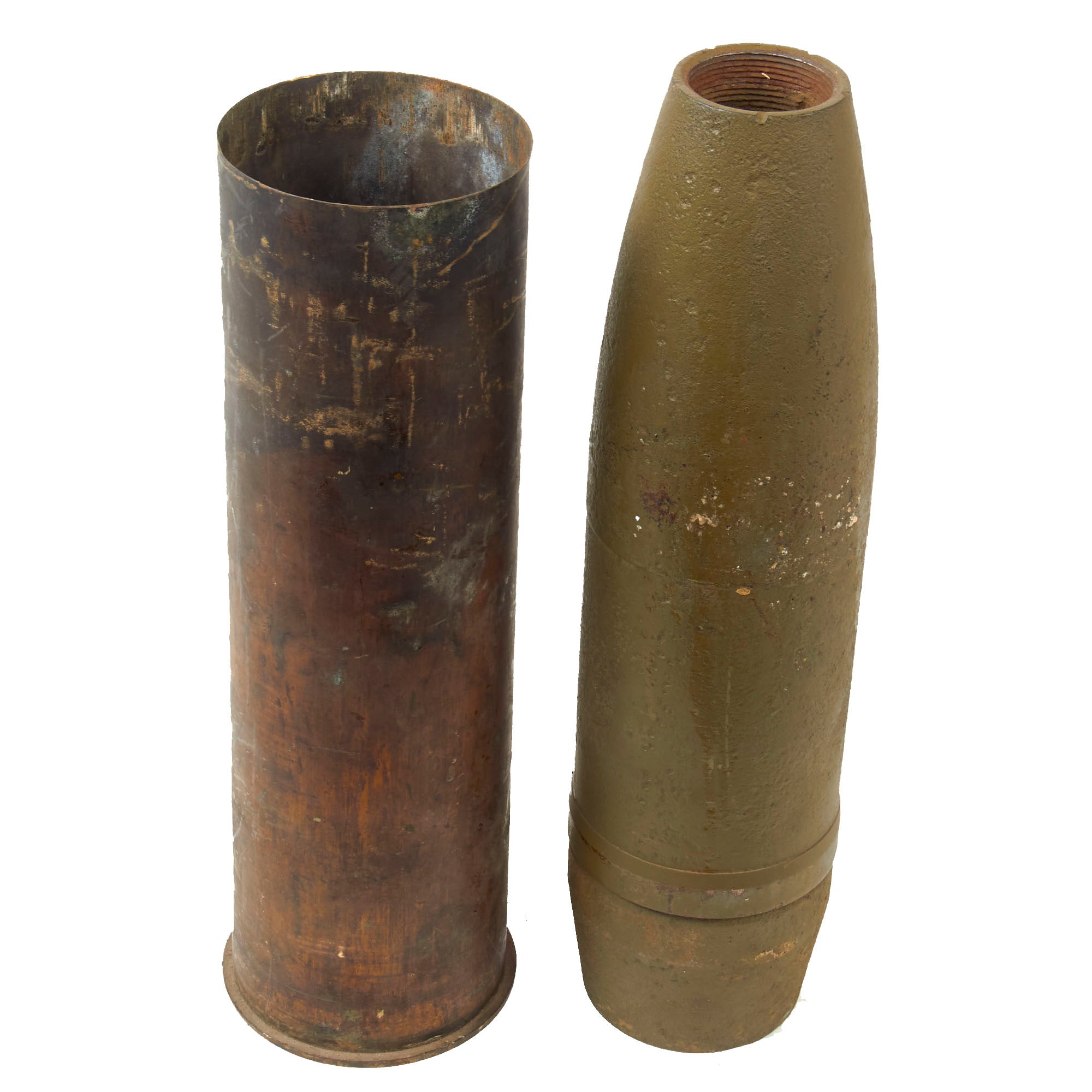 Original U.S. WWII M14 Howitzer 105mm Artillery Shell with Casing