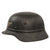 Original German WWII Luftschutz Civil Air Defense Beaded M35 Helmet with Plastic Chinstrap and Liner - Stamped EF66 Original Items