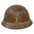 Original Imperial Japanese Army WWII Type 90 Civil Defense Helmet With Naval Shipbuilding Worker Badge - Complete Original Items