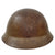 Original Imperial Japanese Army WWII Type 90 Civil Defense Helmet With Naval Shipbuilding Worker Badge - Complete Original Items