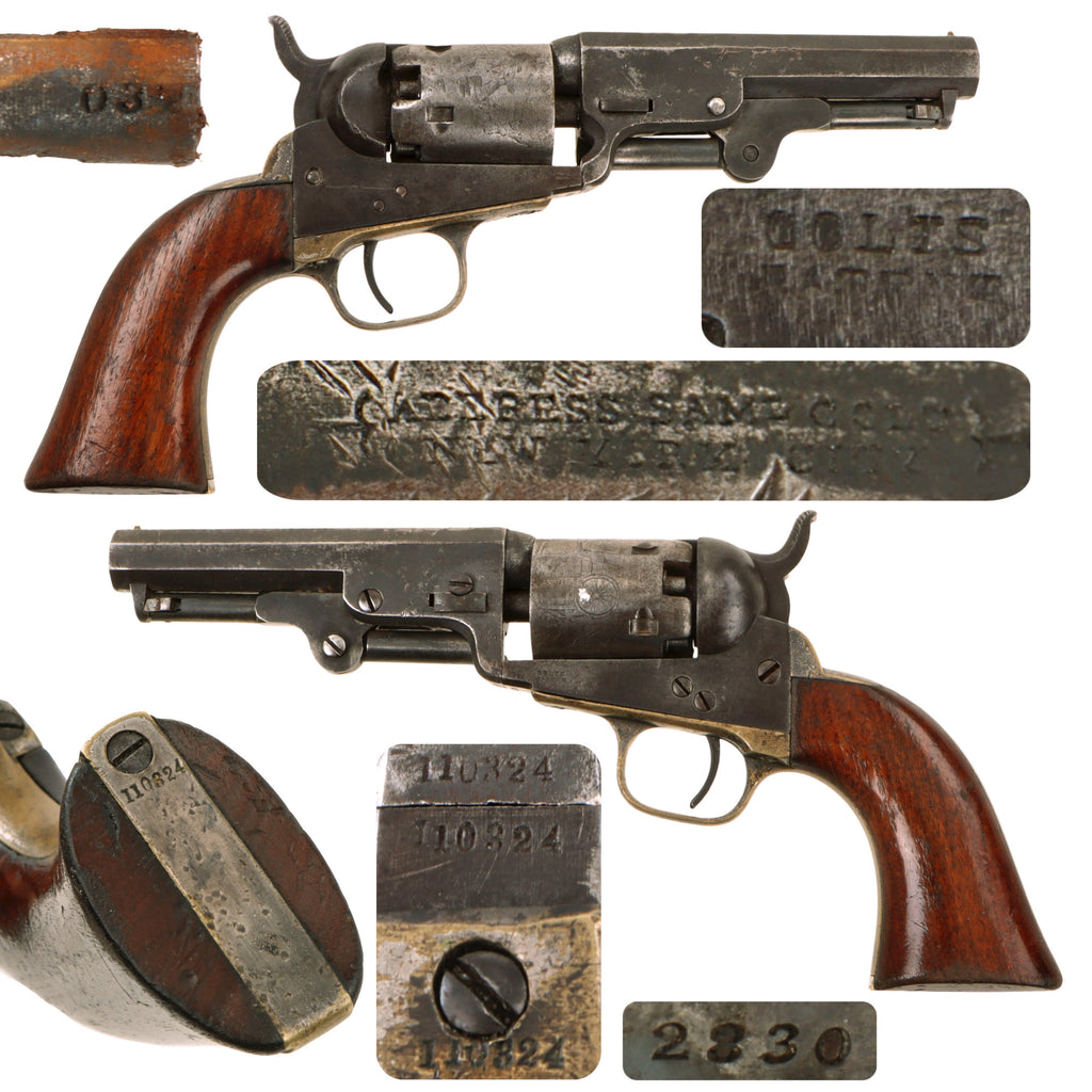 Original U.S. Pre-Civil War Colt Model 1849 .31-Caliber Pocket Percussion Revolver with 4" Barrel - Serial No. 110324 - Manufactured in 1856